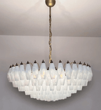Murano Chandelier – Poliedri – 185 glass – White Alabaster - Cyran Lamps