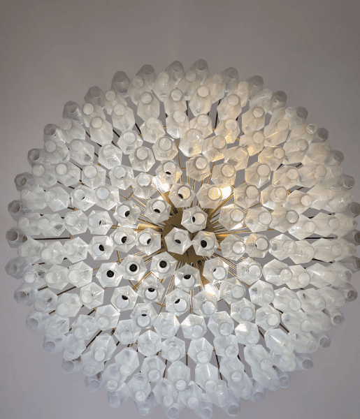 Murano Chandelier – Poliedri – 185 glass – White Alabaster - Cyran Lamps