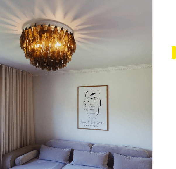 Murano Chandelier – Poliedri – 84 glasses – Dark smoked - Cyran Lamps