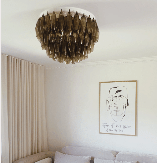 Murano Chandelier – Poliedri – 84 glasses – Dark smoked - Cyran Lamps