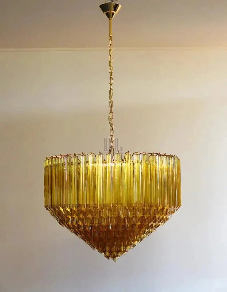 Murano Glass Chandelier – Amber - Cyran Lamps