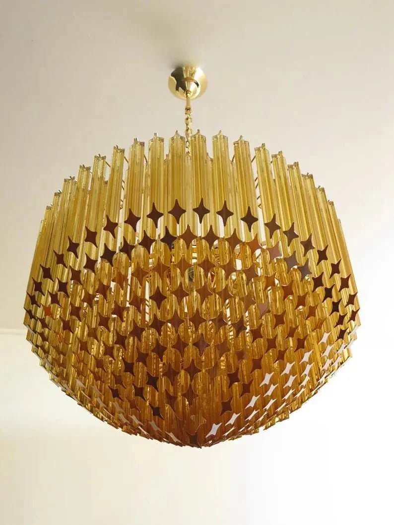 Murano Glass Chandelier – Amber - Cyran Lamps