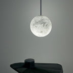 Nami Alabaster Sphere Staircase Chandelier Brass Multi Pendant Light - Cyran Lamps