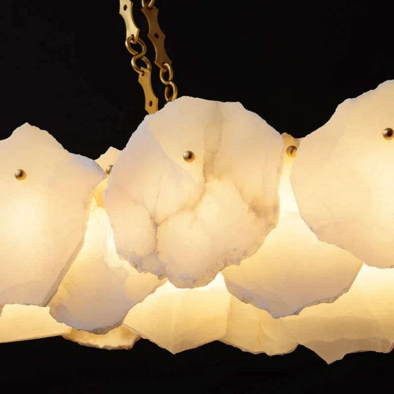 Nasile Linear Alabaster Chandelier (Chain) - Cyran Lamps