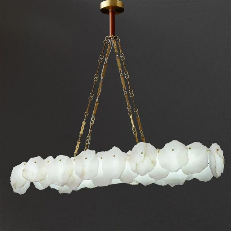 Nasile Linear Alabaster Chandelier (Chain) - Cyran Lamps