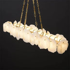 Nasile Linear Alabaster Chandelier (Chain) - Cyran Lamps