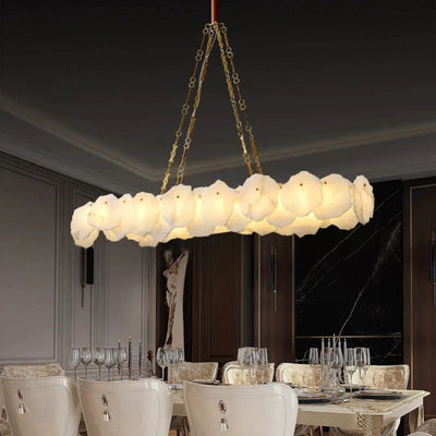 Nasile Linear Alabaster Chandelier (Chain) - Cyran Lamps