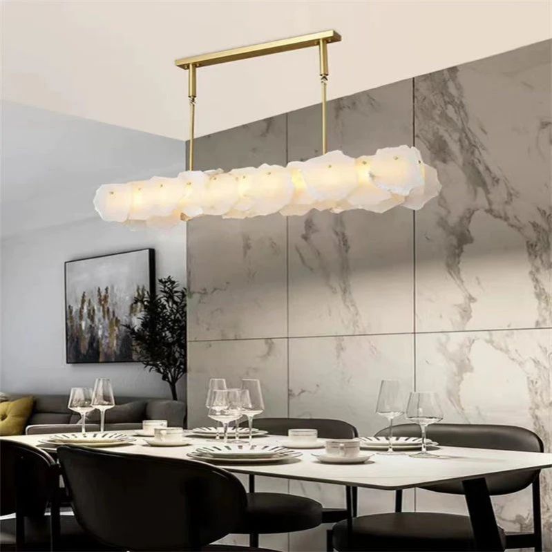 Nasile Linear Alabaster Chandelier (Rod) - Cyran Lamps