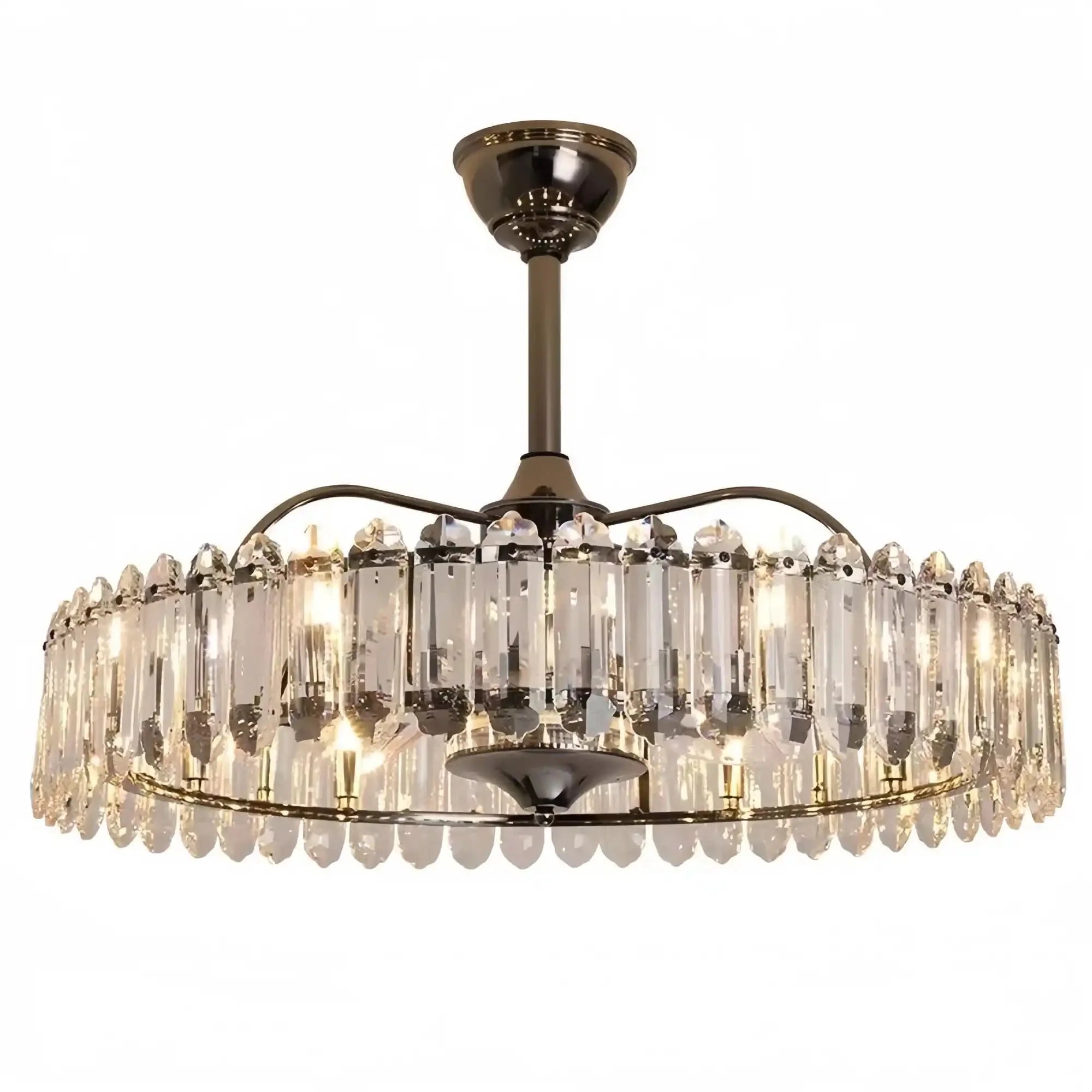 New Modern Invisible Fan Light Candle Crystal Chandelier
