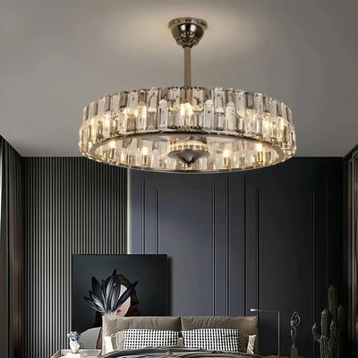 New Modern Invisible Fan Light Candle Crystal Chandelier