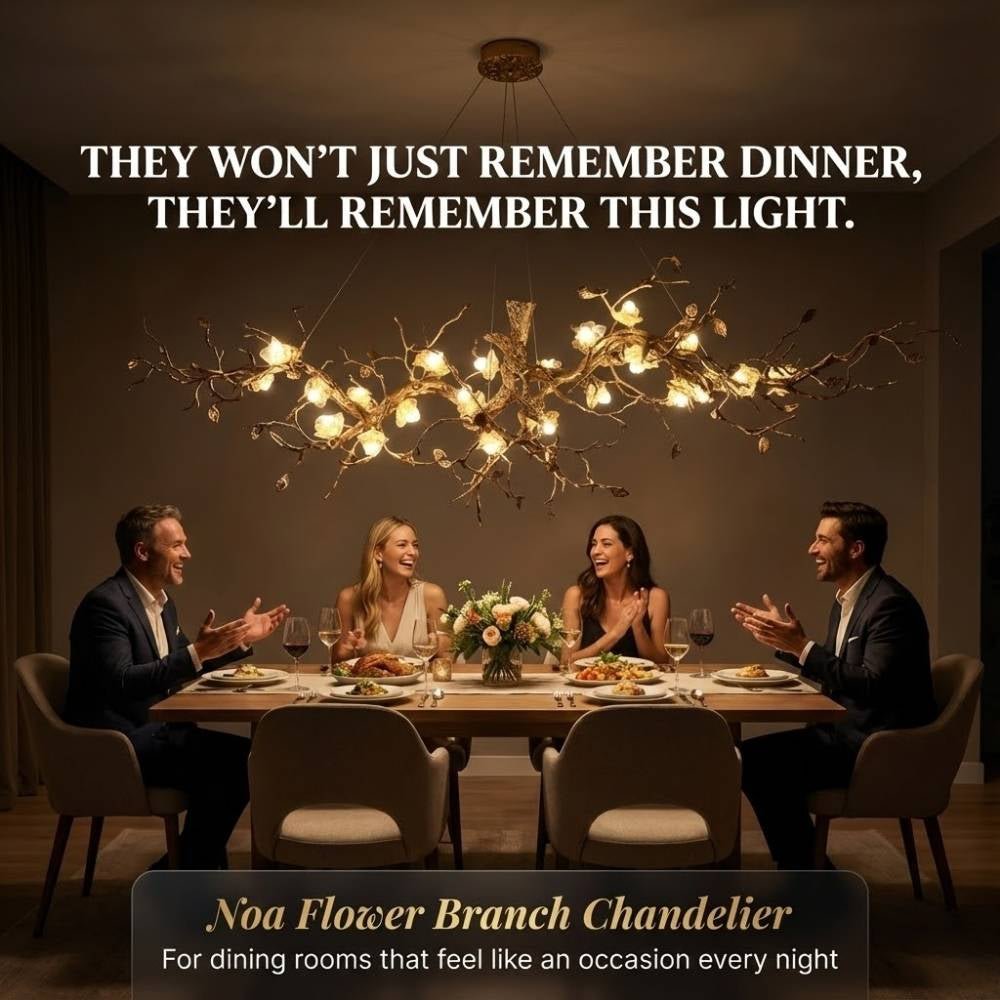 Noa Flower Branch Chandelier - L47.24” (120 cm)Warm White 3000KCyranlamps