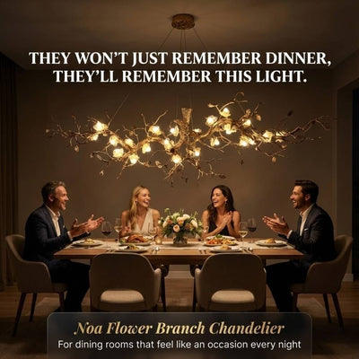 Noa Flower Branch Chandelier - L47.24” (120 cm)Warm White 3000KCyranlamps
