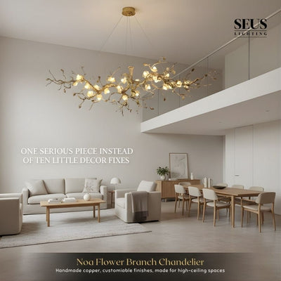 Noa Flower Branch Chandelier - L47.24” (120 cm)Warm White 3000KCyranlamps