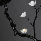 Noir Magnolia Branch & Porcelain Bloom Chandelier - Cyran Lamps