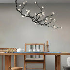Noir Magnolia Branch & Porcelain Bloom Chandelier - Cyran Lamps