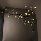 Noir Magnolia Branch & Porcelain Bloom Chandelier - Cyran Lamps
