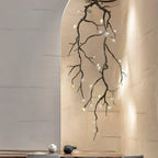 Noir Twisted Branch & Porcelain Bloom Candelabrum Chandelier - Cyran Lamps