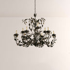 Nora Gilded Floral Crystal Round Chandelier - Cyran Lamps