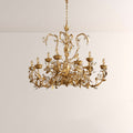 Nora Gilded Floral Crystal Round Chandelier - Cyran Lamps