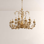 Nora Gilded Floral Crystal Round Chandelier - Cyran Lamps