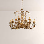 Nora Gilded Floral Crystal Round Chandelier - Cyran Lamps