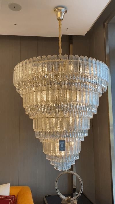 Oversized Multi - layers Luxury Gold Crystal Chandelier For Large Foyer/Hallway/Entryway - D39.4"*H59.1"/86kgWarm LightCyranlamps