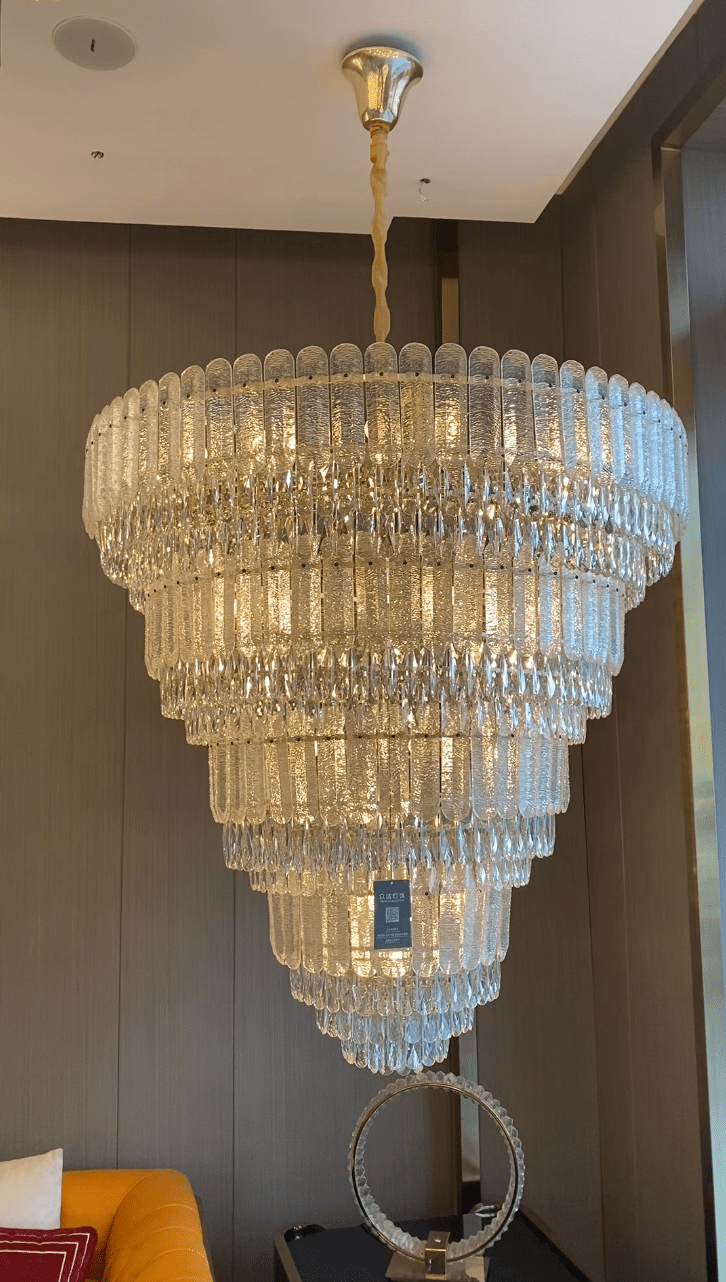 Oversized Multi - layers Luxury Gold Crystal Chandelier For Large Foyer/Hallway/Entryway - D39.4"*H59.1"/86kgWarm LightCyranlamps