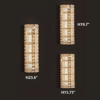 Oversized Multi - layers Luxury Gold Crystal Chandelier For Large Foyer/Hallway/Entryway - Wall Light/W3.94"*D3.94"*H15.75"Warm LightCyranlamps