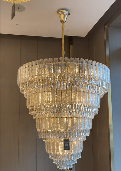 Oversized Multi - layers Luxury Gold Crystal Chandelier For Large Foyer/Hallway/Entryway - D39.4"*H59.1"/86kgWarm LightCyranlamps