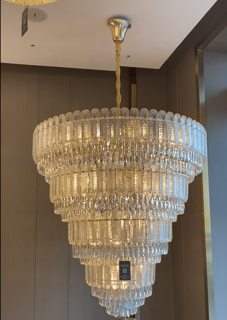 Oversized Multi - layers Luxury Gold Crystal Chandelier For Large Foyer/Hallway/Entryway - D39.4"*H59.1"/86kgWarm LightCyranlamps