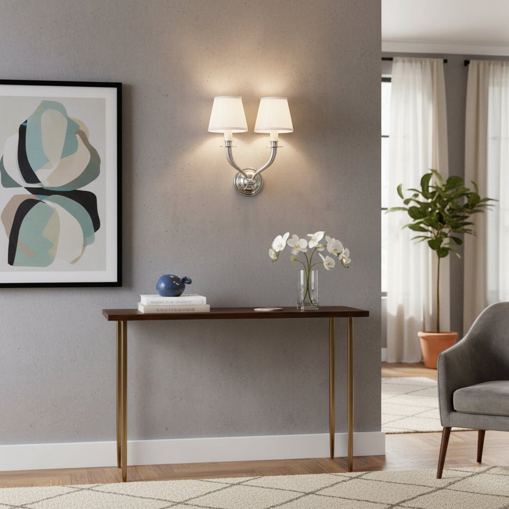 Polished Nickel 2 - Light Wall Sconce - Cyran Lamps