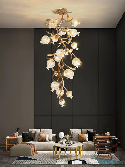 Pomegranate Brass Branch Chandelier - ∅ 19.7″ x H 51.2″ / Dia 50cm x H 130cmDark CopperCyranlamps