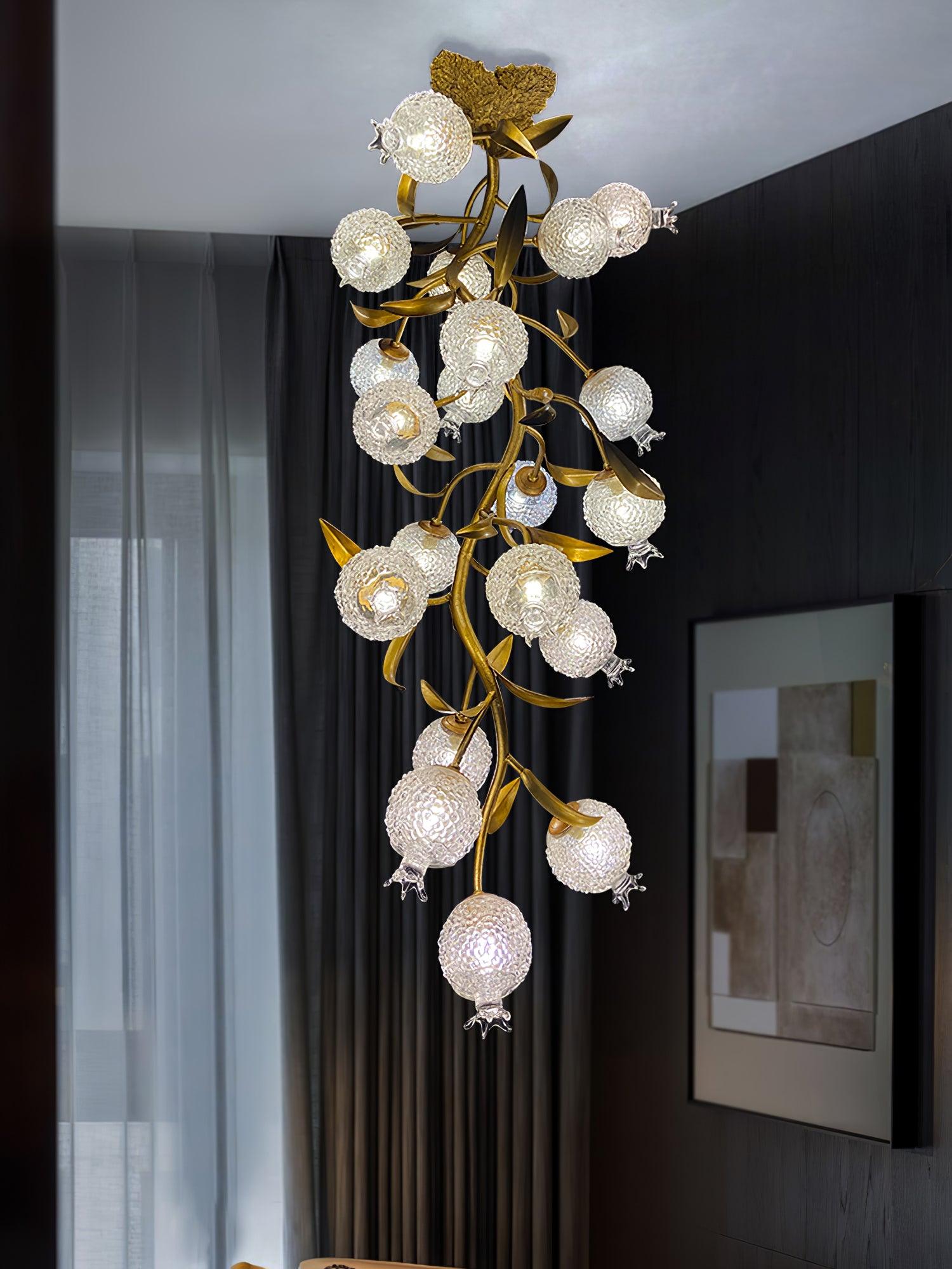 Pomegranate Brass Branch Chandelier - ∅ 19.7″ x H 51.2″ / Dia 50cm x H 130cmDark CopperCyranlamps