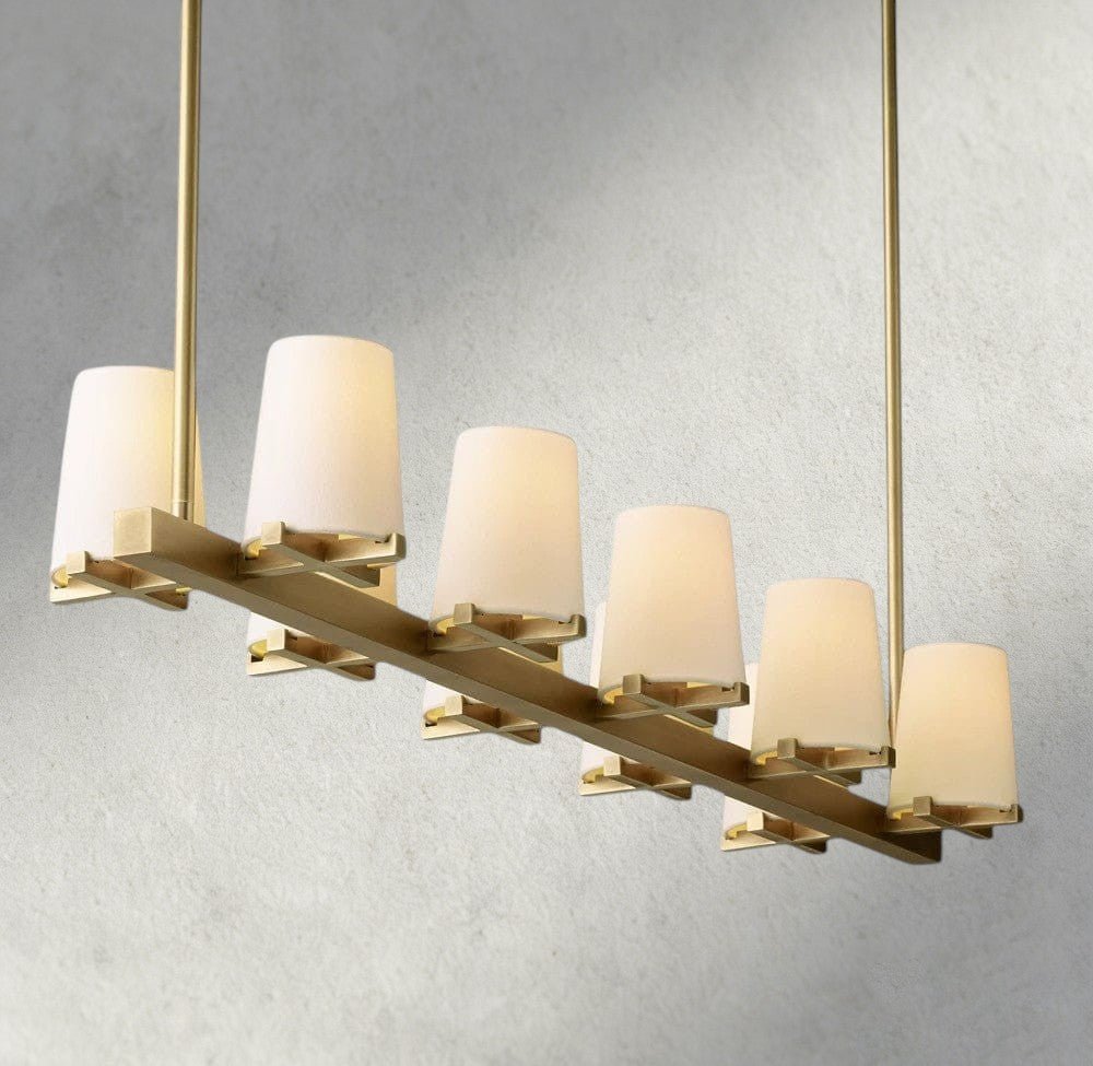 Puailace Fabric Shade Linear Chandelier - Cyran Lamps