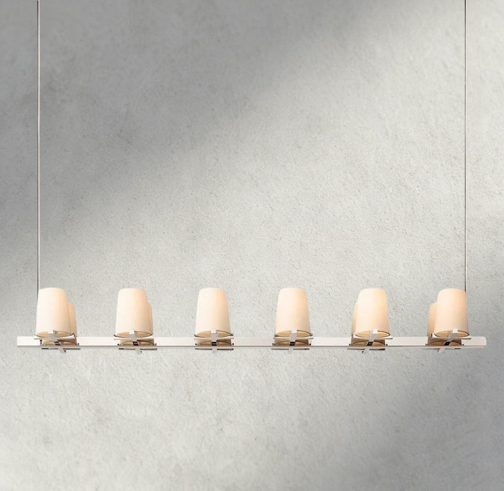 Puailace Fabric Shade Linear Chandelier - Cyran Lamps