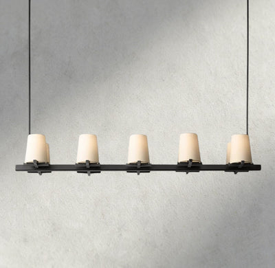 Puailace Fabric Shade Linear Chandelier - Cyran Lamps