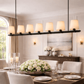 Puailace Fabric Shade Linear Chandelier - Cyran Lamps