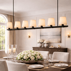 Puailace Fabric Shade Linear Chandelier - Cyran Lamps