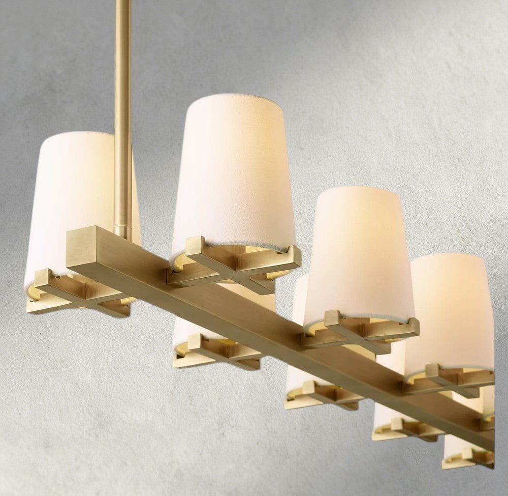 Puailace Fabric Shade Linear Chandelier - Cyran Lamps