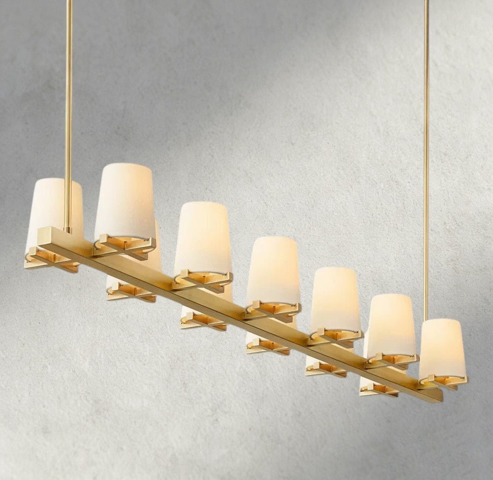 Puailace Fabric Shade Linear Chandelier - Cyran Lamps