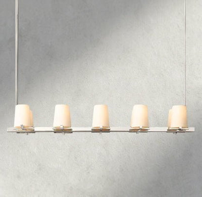 Puailace Fabric Shade Linear Chandelier - Cyran Lamps