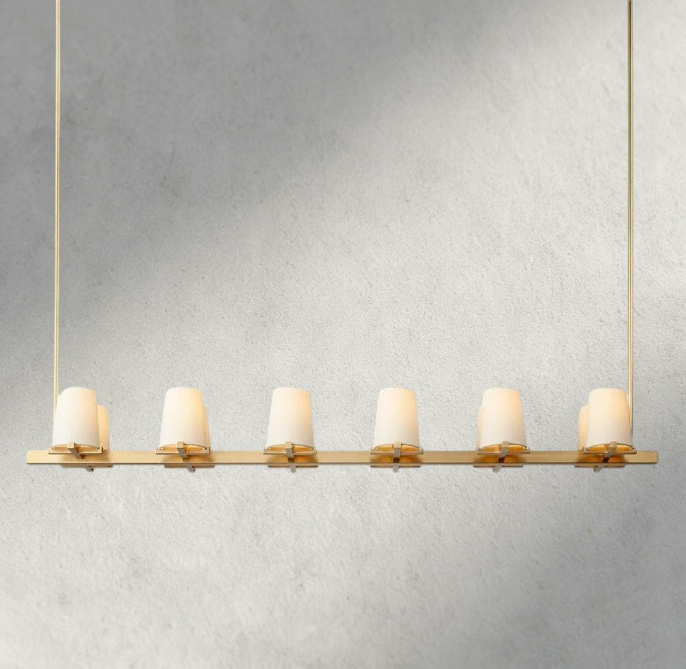 Puailace Fabric Shade Linear Chandelier - Cyran Lamps