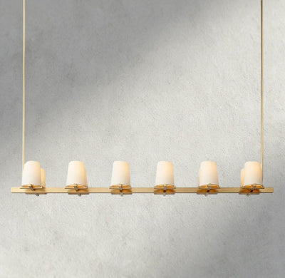 Puailace Fabric Shade Linear Chandelier - Cyran Lamps