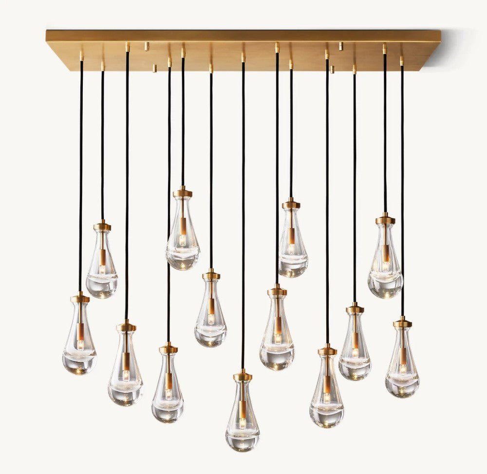 Raindrop Rectangular Chandelier 54" - Cyran Lamps