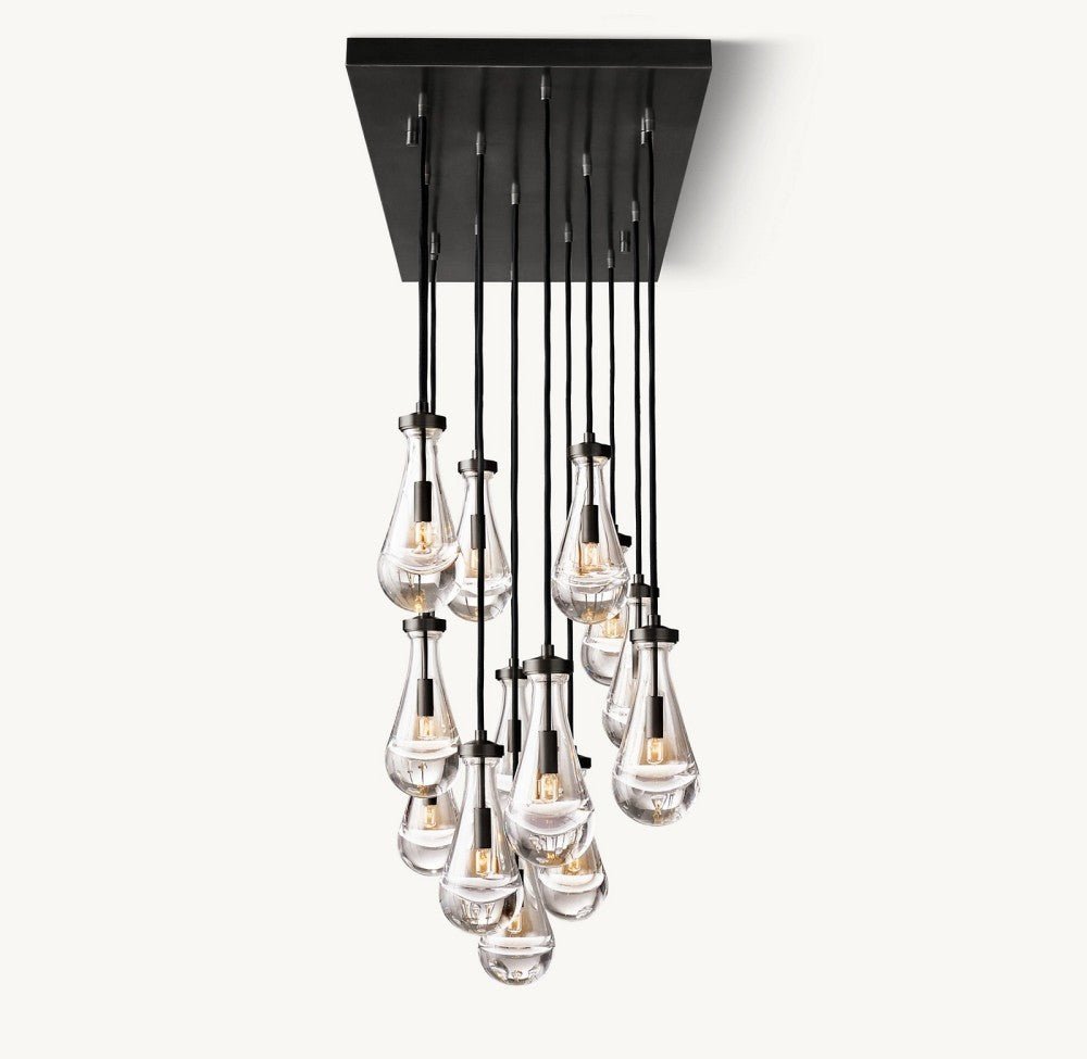 Raindrop Rectangular Chandelier 54" - Cyran Lamps