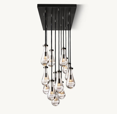 Raindrop Rectangular Chandelier 54" - Cyran Lamps