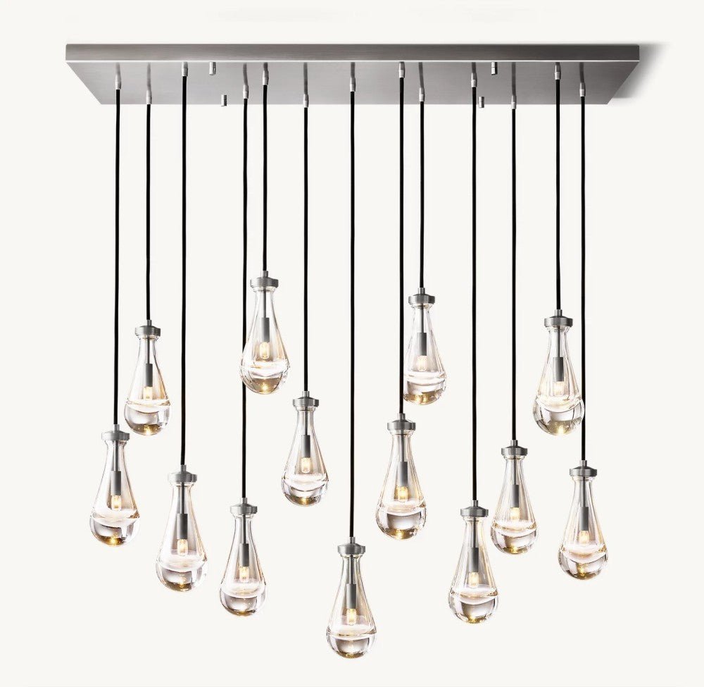 Raindrop Rectangular Chandelier 54" - Cyran Lamps