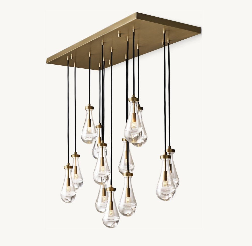 Raindrop Rectangular Chandelier 54" - Cyran Lamps