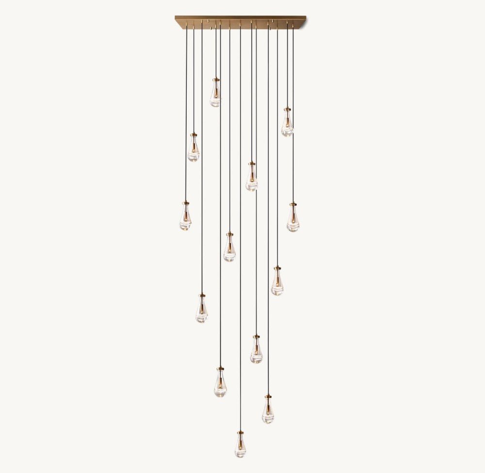 Raindrop Rectangular Chandelier 54" - Cyran Lamps