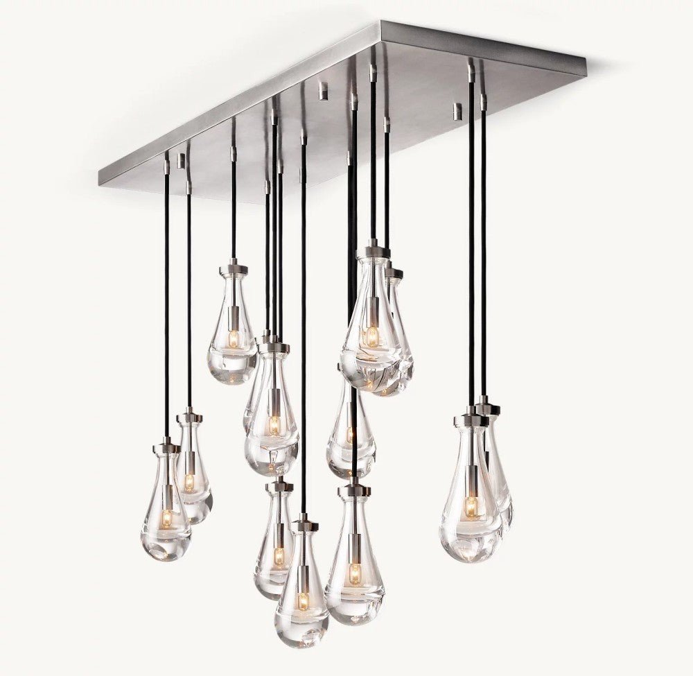 Raindrop Rectangular Chandelier 54" - Cyran Lamps
